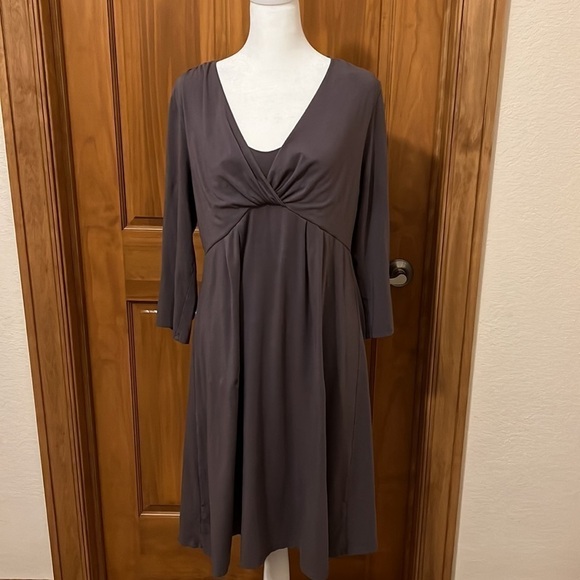 Garnet Hill Gray Dress Size L - Picture 1 of 5